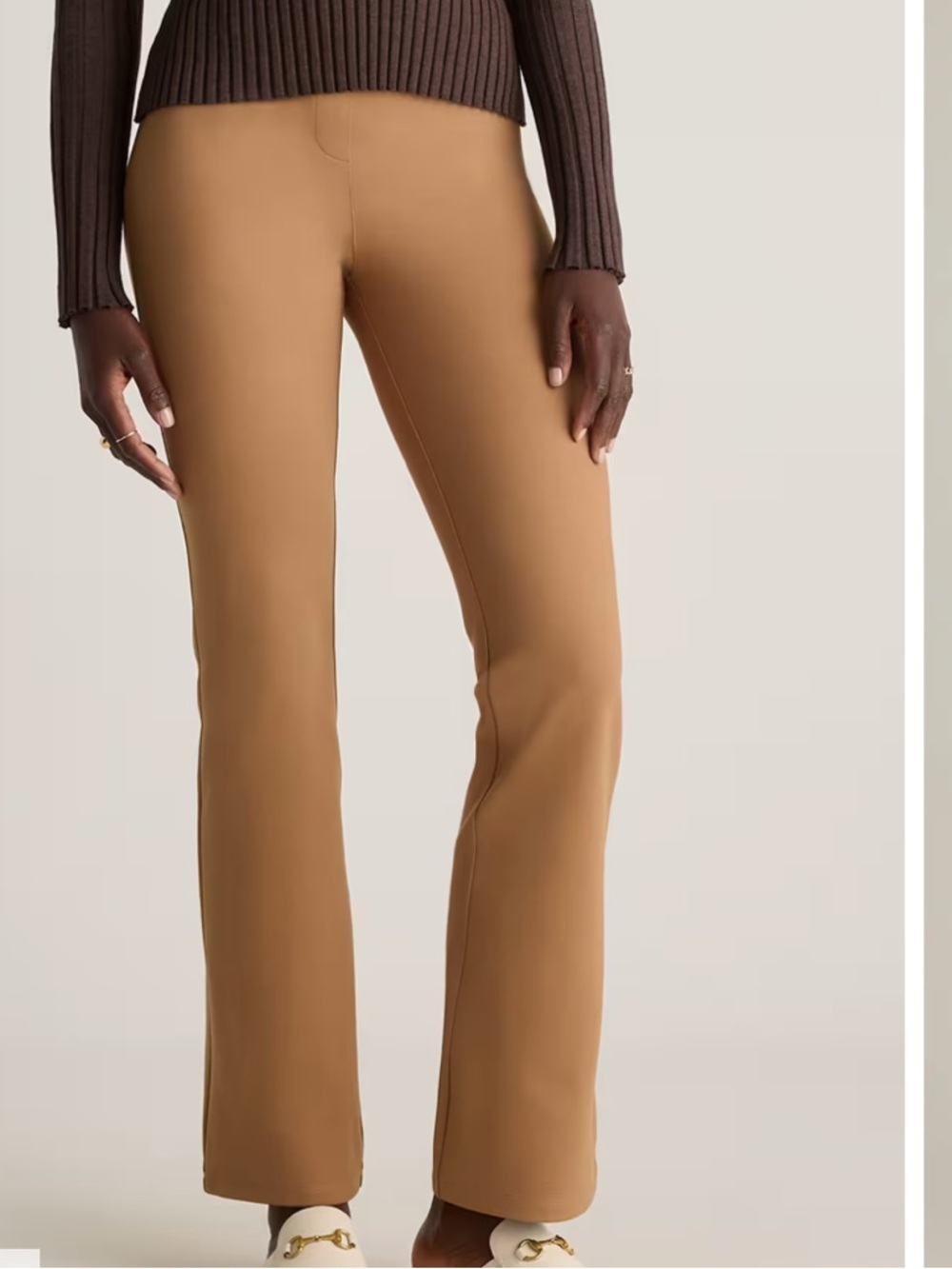 Quince Ultra-Stretch Ponte Bootcut Pants Roasted Pecan Trousers Workwear petite